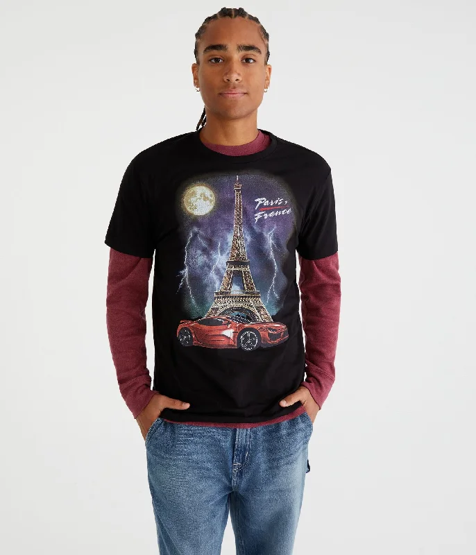 Aeropostale Paris Race Car Graphic Tee