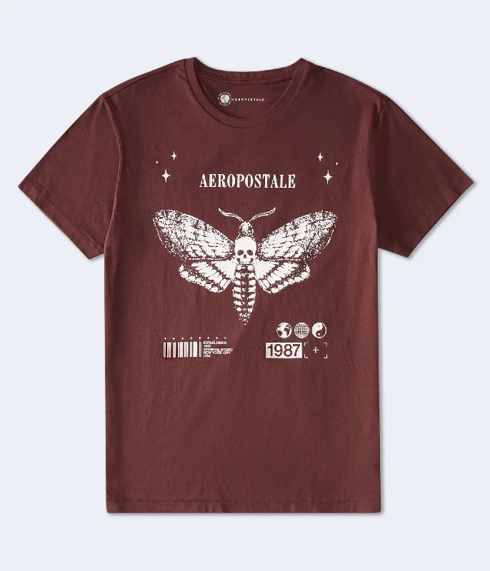 Aeropostale Skull Moth Graphic Tee