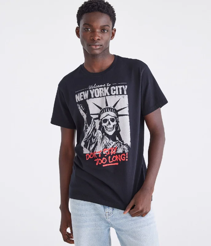 Aeropostale Statue Of Liberty Skull Graphic Tee