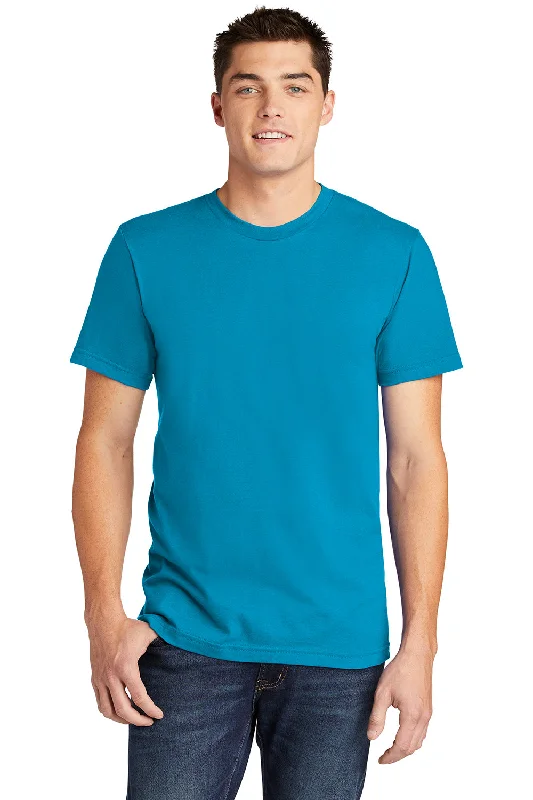 American Apparel Mens Fine Jersey Short Sleeve Crewneck T-Shirt - Teal Blue