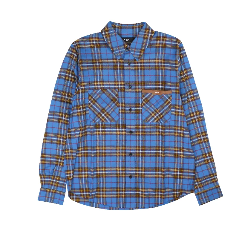 Amiri Logo Flannel - Blue/Black