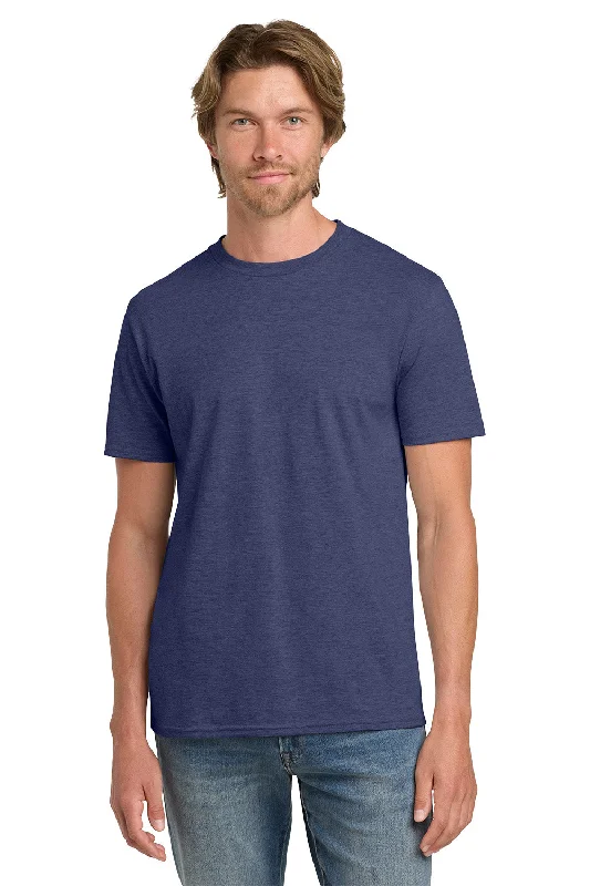 Gildan Mens Short Sleeve Crewneck T-Shirt - Heather Blue