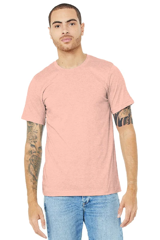 Bella + Canvas Mens Heather CVC Short Sleeve Crewneck T-Shirt - Heather Prism Peach