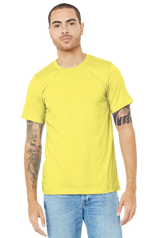 Bella + Canvas Mens Heather CVC Short Sleeve Crewneck T-Shirt - Heather Yellow