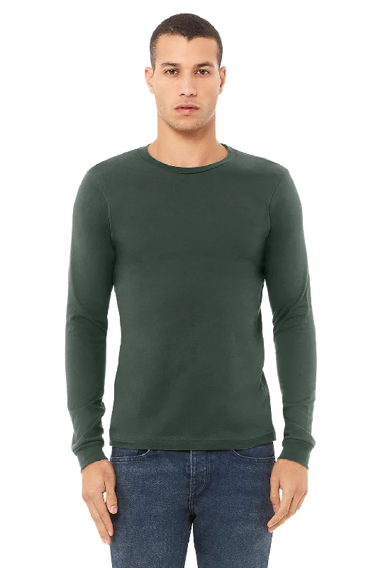 Bella + Canvas Mens Jersey Long Sleeve Crewneck T-Shirt - Military Green