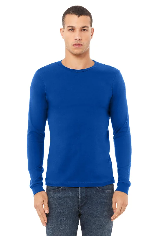 Bella + Canvas Mens Jersey Long Sleeve Crewneck T-Shirt - True Royal Blue