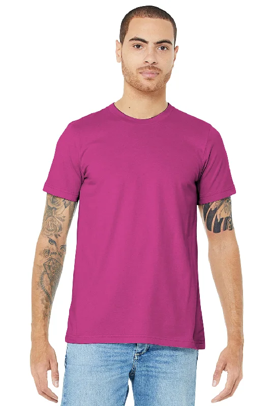 Bella + Canvas Mens Jersey Short Sleeve Crewneck T-Shirt - Berry Pink