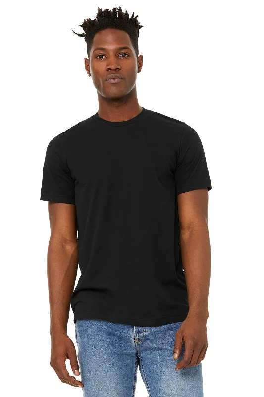 Bella + Canvas Mens Jersey Short Sleeve Crewneck T-Shirt - Solid Black