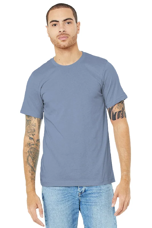 Bella + Canvas Mens Heather CVC Short Sleeve Crewneck T-Shirt - Heather Blue