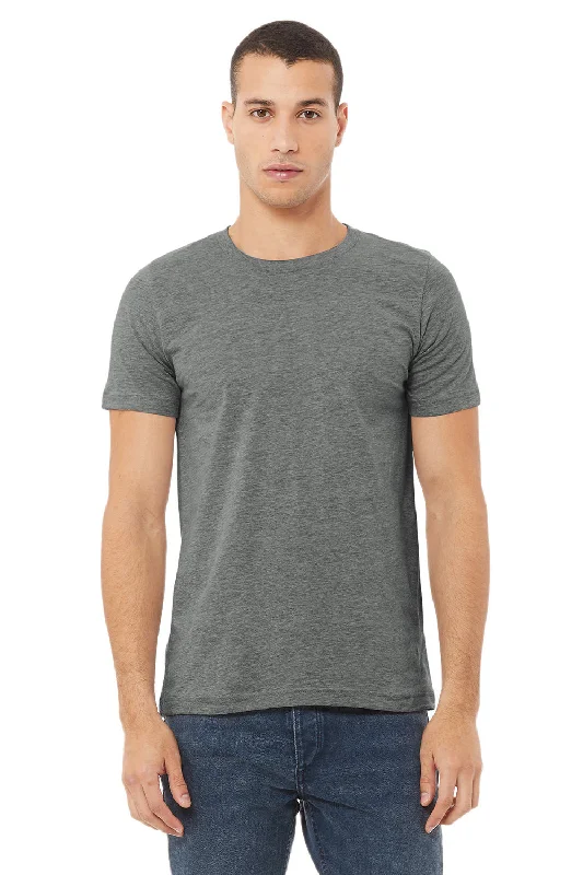 Bella + Canvas Mens Heather CVC Short Sleeve Crewneck T-Shirt - Heather Deep Grey