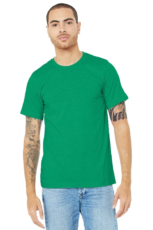 Bella + Canvas Mens Heather CVC Short Sleeve Crewneck T-Shirt - Heather Kelly Green