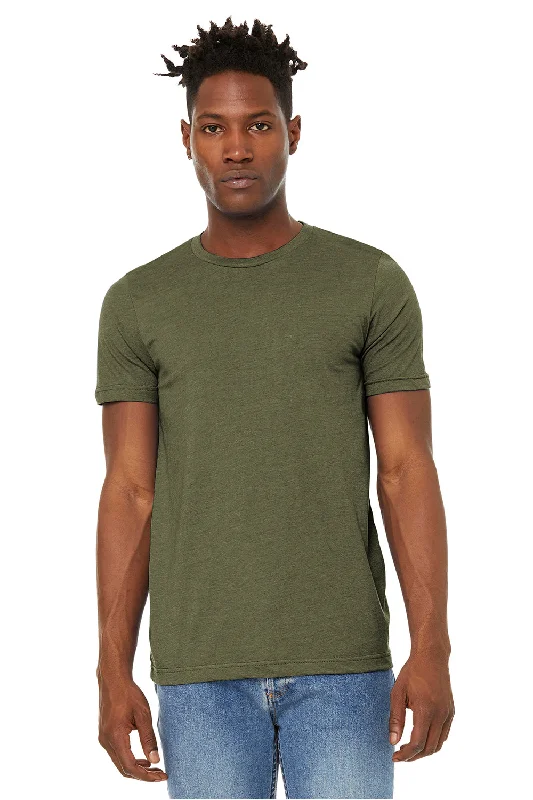 Bella + Canvas Mens Jersey Short Sleeve Crewneck T-Shirt - Heather Olive Green