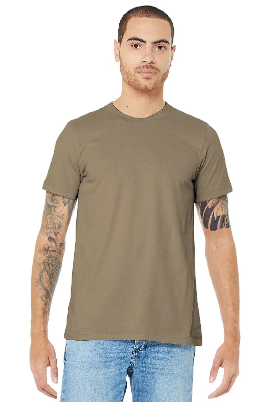 Bella + Canvas Mens Jersey Short Sleeve Crewneck T-Shirt - Tan Brown