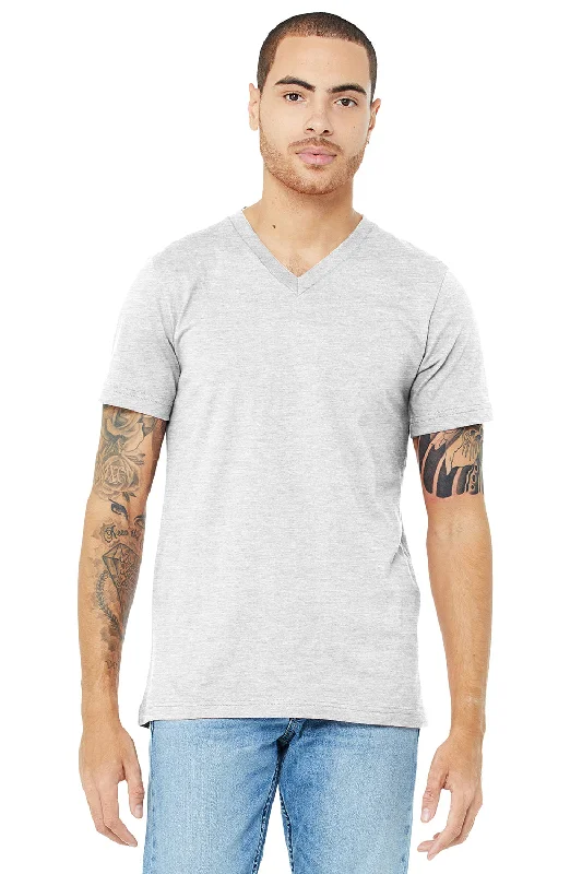 Bella + Canvas Mens Jersey Short Sleeve V-Neck T-Shirt - Ash Grey