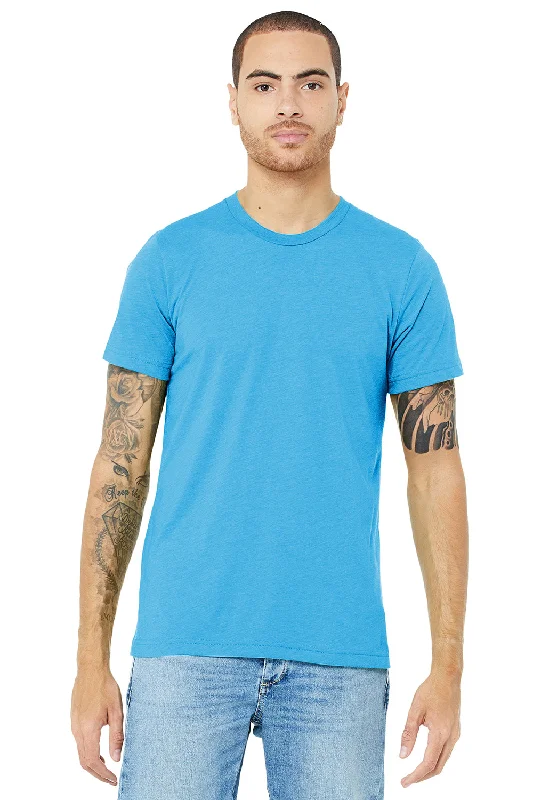 Bella + Canvas Mens Short Sleeve Crewneck T-Shirt - Aqua Blue