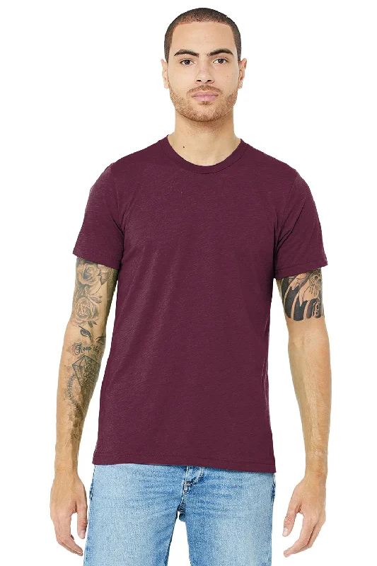 Bella + Canvas Mens Short Sleeve Crewneck T-Shirt - Solid Maroon