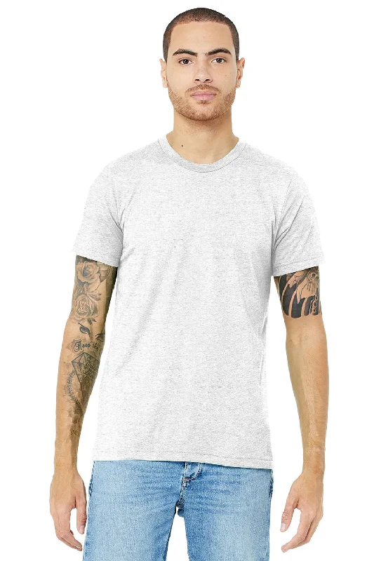 Bella + Canvas Mens Short Sleeve Crewneck T-Shirt - White Fleck