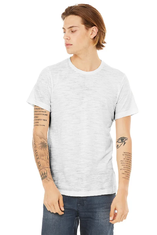 Bella + Canvas Mens Short Sleeve Crewneck T-Shirt - White Slub