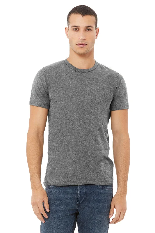 Bella + Canvas Mens USA Made Jersey Short Sleeve Crewneck T-Shirt - Heather Deep Grey