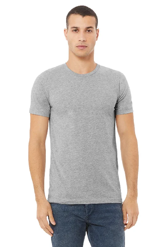 Bella + Canvas Mens USA Made Jersey Short Sleeve Crewneck T-Shirt - Heather Grey