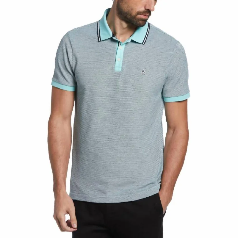 Birdseye Polo Shirt In Aruba Blue