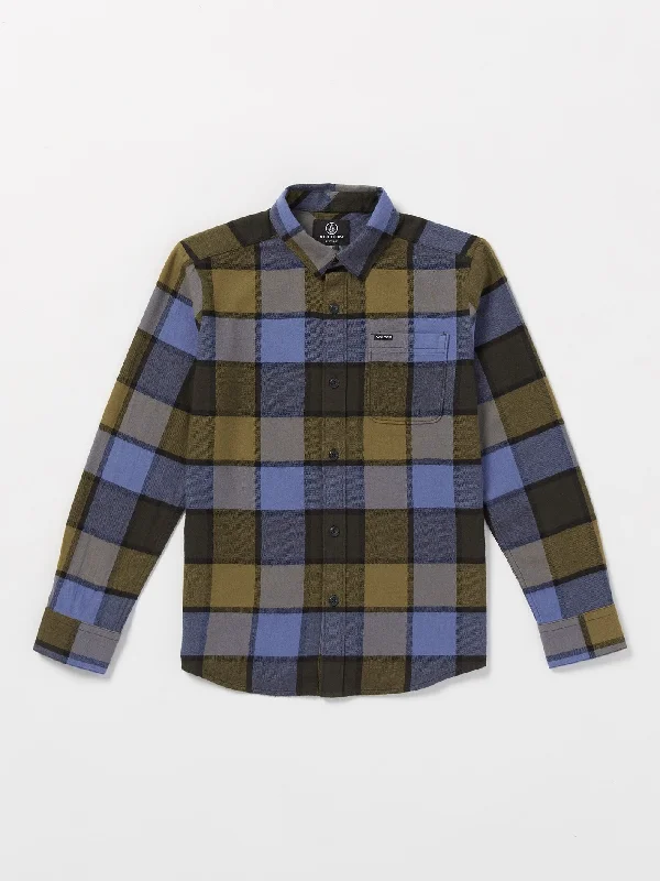 Big Boys Caden Plaid Flannel - Rinsed Black