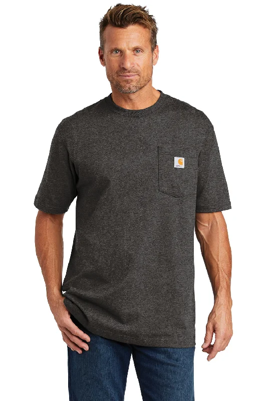 Carhartt Mens Workwear Short Sleeve Crewneck T-Shirt w/ Pocket - Heather Carbon Grey