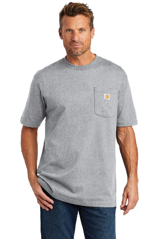 Carhartt Mens Workwear Short Sleeve Crewneck T-Shirt w/ Pocket - Heather Grey