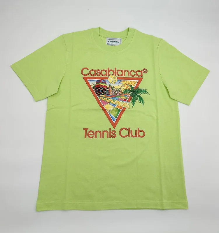 Casablanca Pale Green Afro Cubism Tennis Club Printed T-Shirt