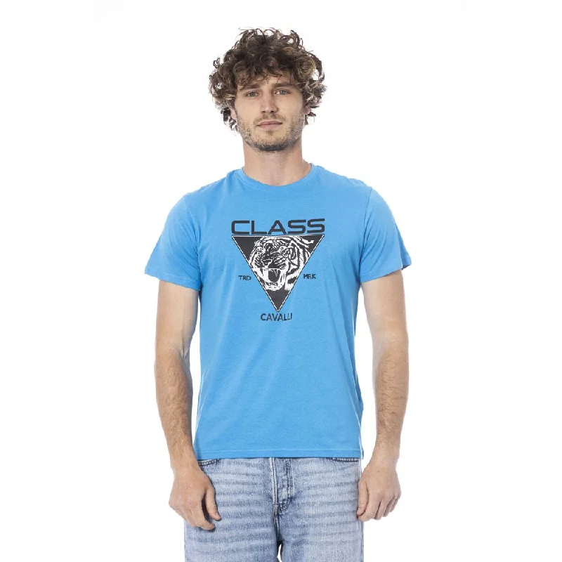 Cavalli Class blue Cotton Men's T-Shirt