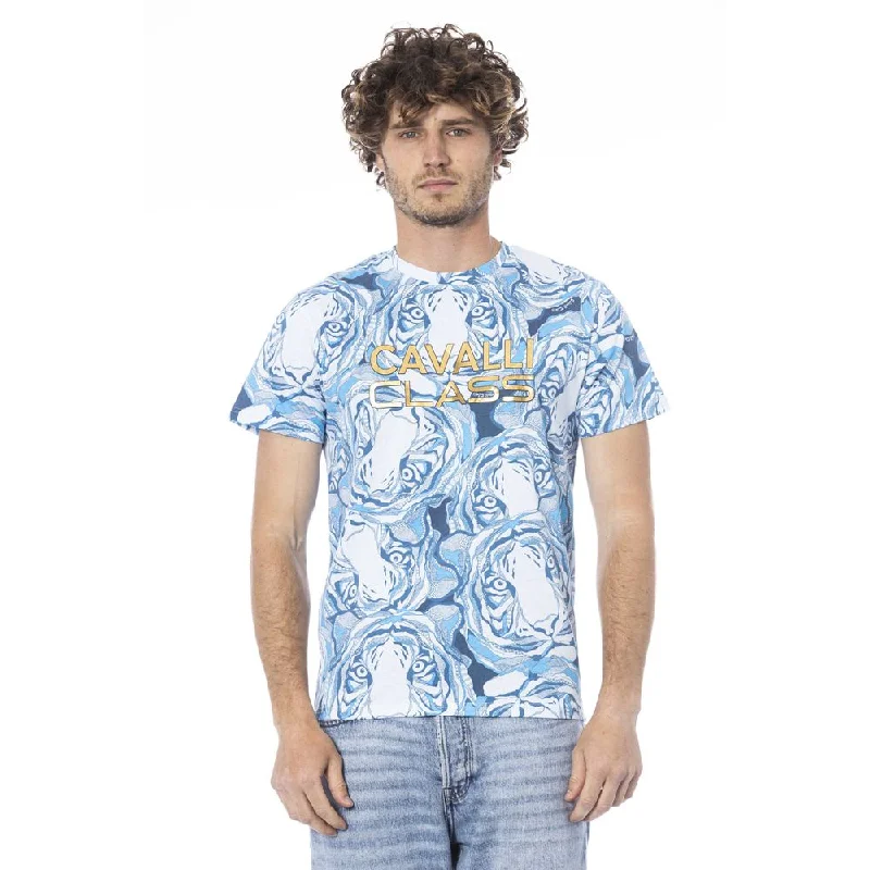 Cavalli Class blue Cotton Men's T-Shirt