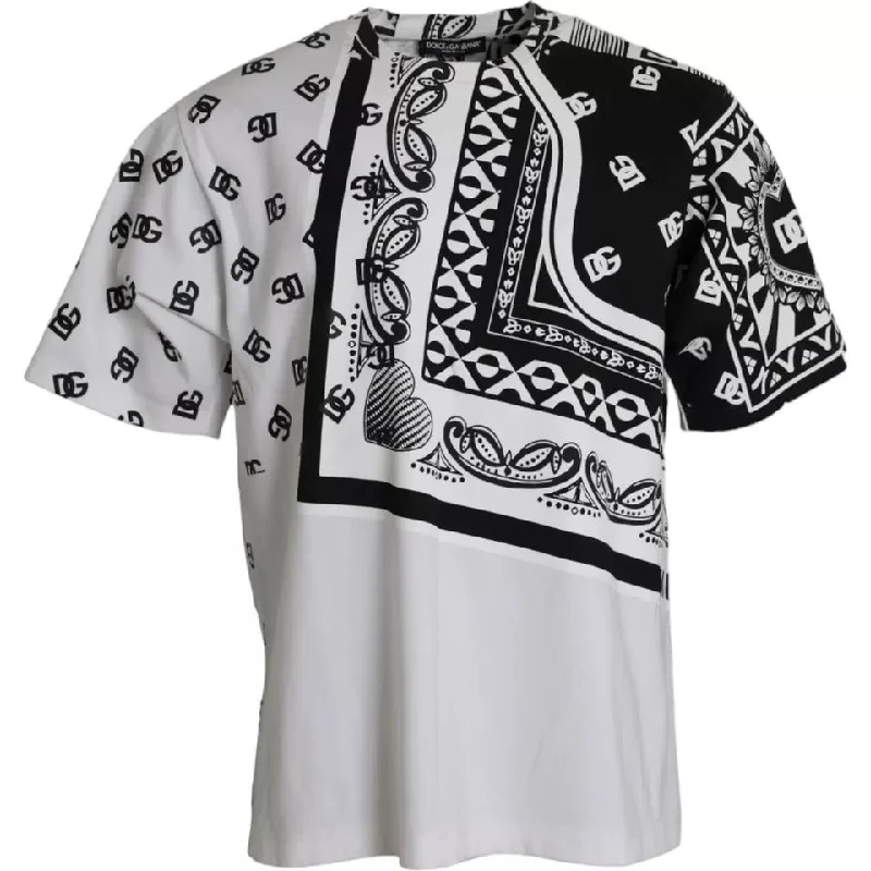 Dolce & Gabbana  Bandana Print Cotton Short Sleeves Men's T-shirt (Pre-Owned)