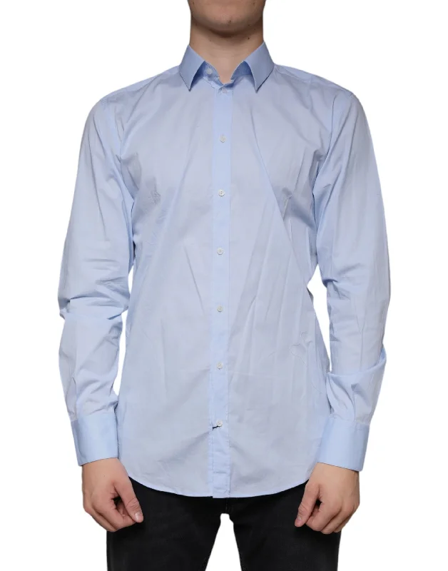 Dolce & Gabbana blue MARTINI Cotton Dress Formal Men's Shirt