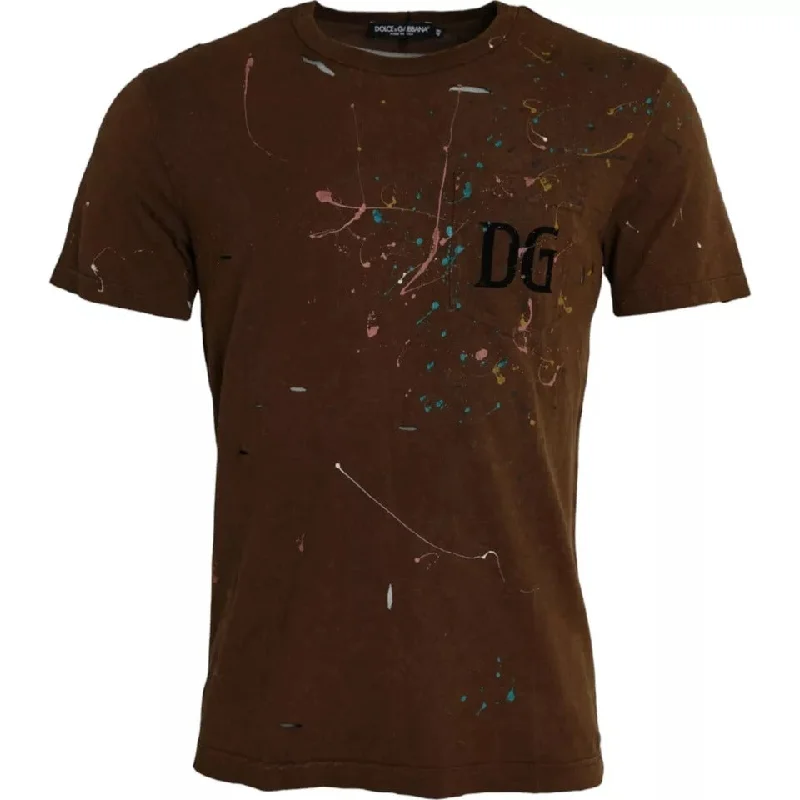 Dolce & Gabbana  Color Splash Cotton Crew Neck Men's T-shirt