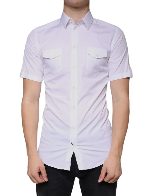 Dolce & Gabbana  Cotton Casual  Short Sleeves Men's Shirt