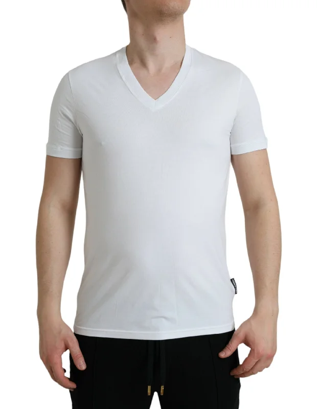 Dolce & Gabbana  Cotton V-neck Short Sleeve Underwear Men's T-shirt