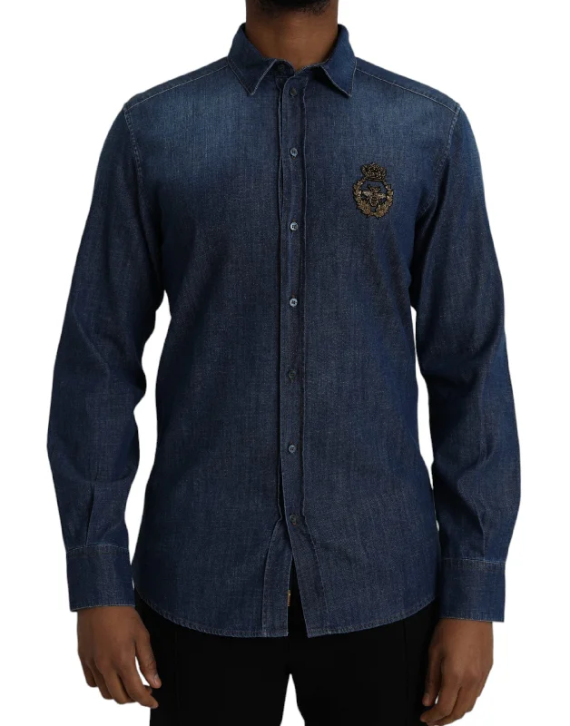 Dolce & Gabbana  Crown Bee Cotton   Men's Shirt