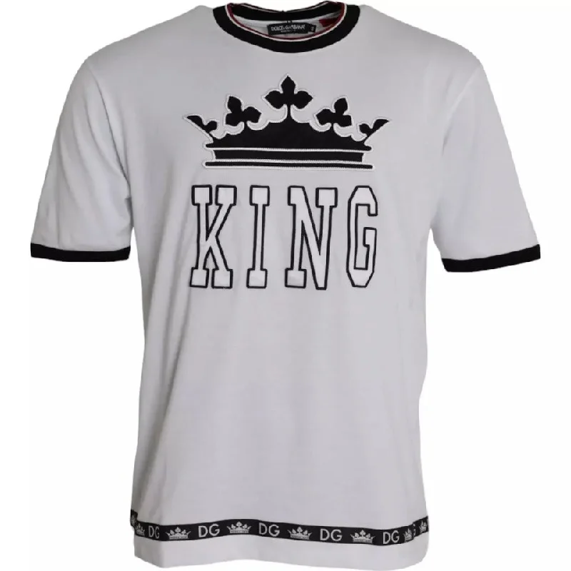 Dolce & Gabbana  Crown King Cotton Crew Neck Men Men's T-shirt