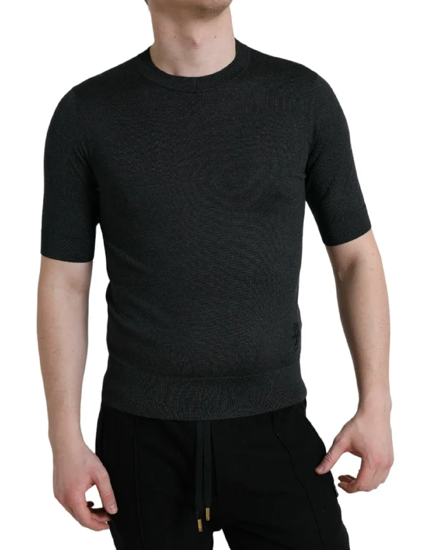 Dolce & Gabbana Elegant Silk Crew Neck Tee in  Men's