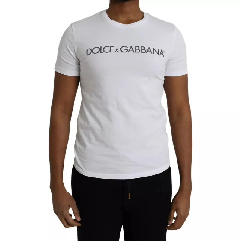 Dolce & Gabbana  Logo Cotton Crew Neck Short Sleeves Men's T-shirt (Pre-Owned)