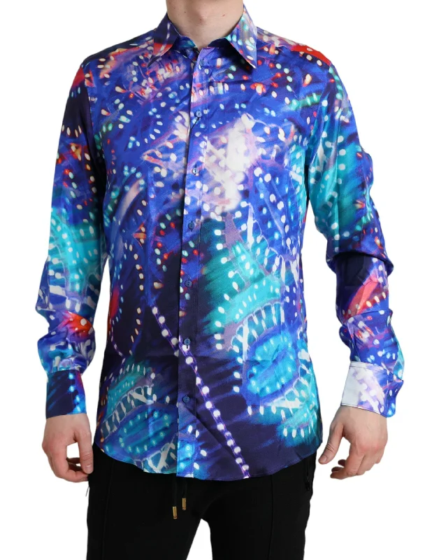 Dolce & Gabbana  Luminarie Silk Slim MARTINI Men's Shirt