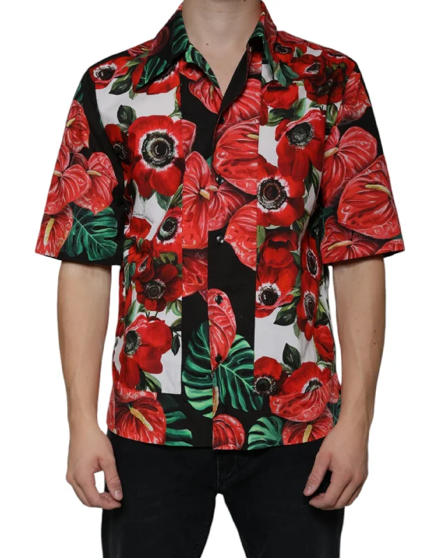 Dolce & Gabbana multi Anemone Button Down Casual Men's Shirt