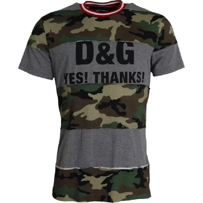 Dolce & Gabbana multi Camouflage Cotton Crew Neck Men Men's T-shirt