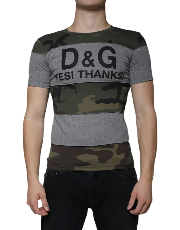 Dolce & Gabbana multi Camouflage Cotton Crew Neck Men's T-shirt