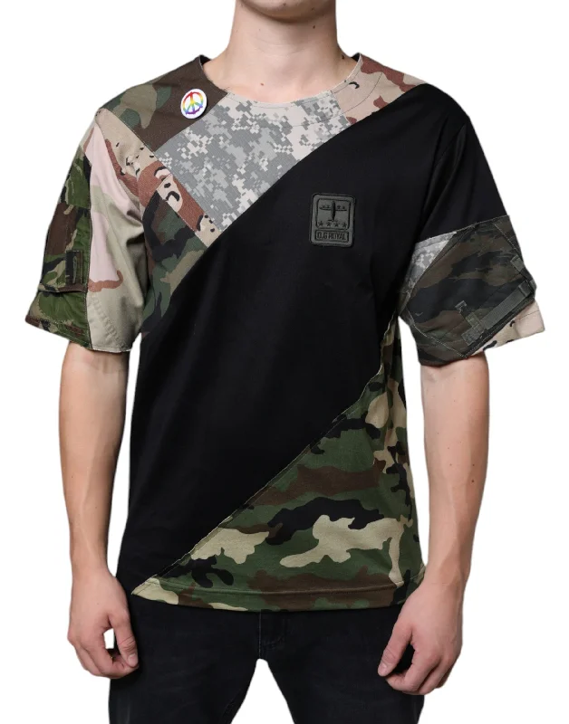 Dolce & Gabbana multi Camouflage Patchwork DG Royal Men's T-shirt (Pre-Owned)