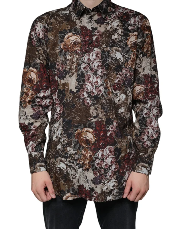 Dolce & Gabbana multi Floral Cotton Men Dress  Men's Shirt