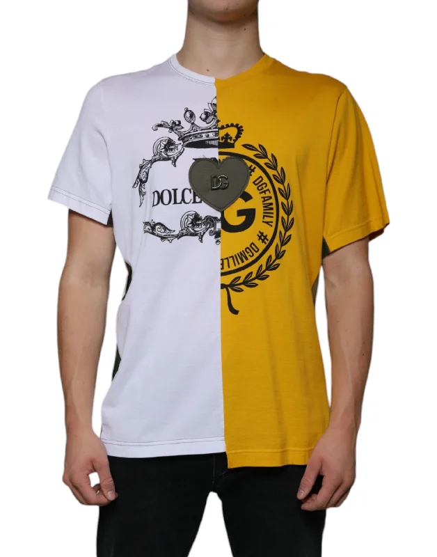 Dolce & Gabbana  yellow Logo Print Short Sleeve Men's T-shirt