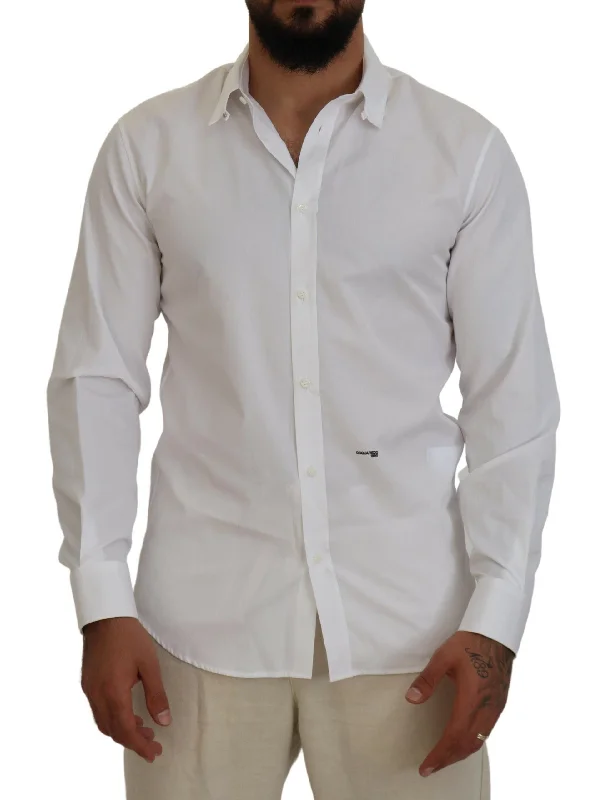 Dsqua²  Cotton Colla Long Sleeves Formal Men's Shirt