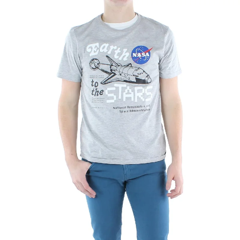 Earth To Star Mens Printed Crewneck Graphic T-Shirt