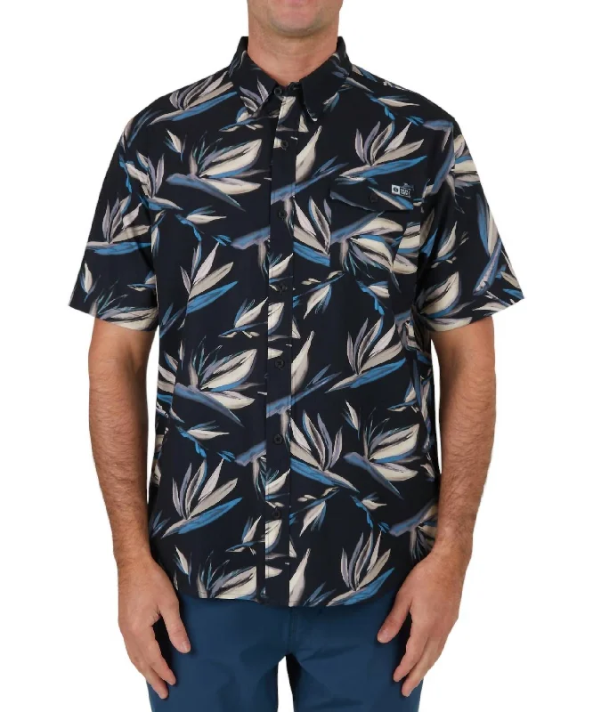 Floral Flyer Tech Woven Shirt In Black